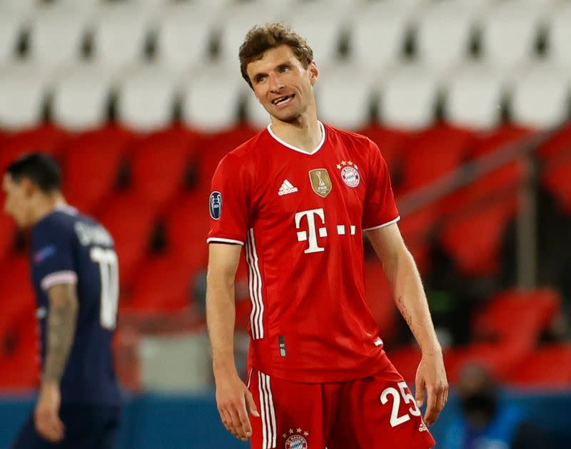 Thomas Muller luce abatido tras la eliminación del Bayern