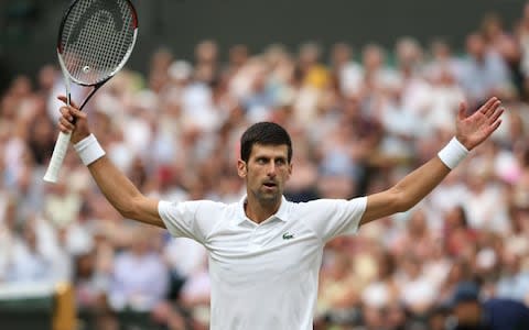 LONDON, ENGLAND - JULY 14: Novak Djokovic (SRB) during his match against Rafael Nadal (ESP) in their Men's Semi-Final match at All England Lawn Tennis and Croquet Club on July 14, 2018 in London, England - Credit: Getty Images