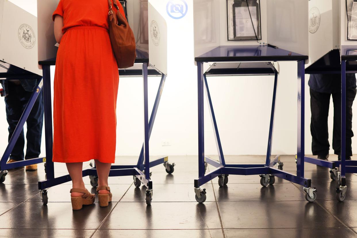 People vote during the June Primary Election at Brooklyn Museum on June 28, 2022 in New York. 