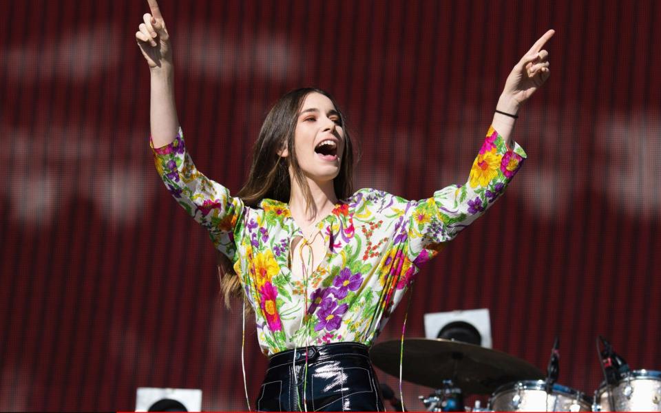 Danielle Haim of Haim performs at Glastonbury  - Credit: Harry Durrant/Getty Image