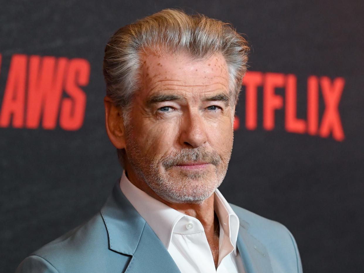 Pierce Brosnan on the red carpet for "The Out-Laws"