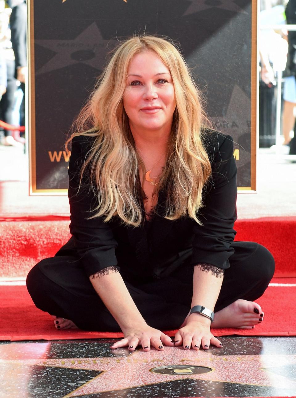 Closeup of Christina Applegate on the Hollywood Walk of Fame