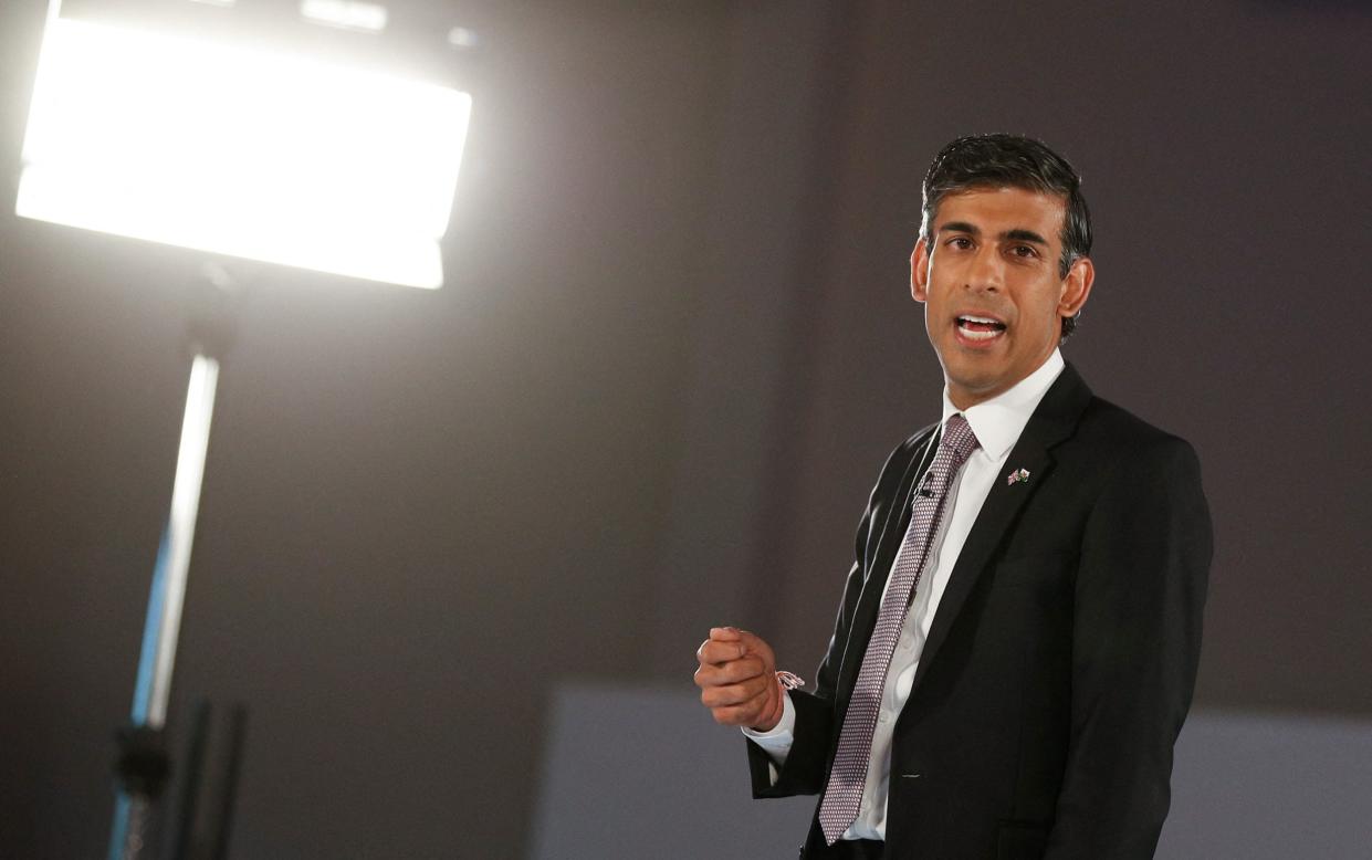 Rishi Sunak speaks at the hustings event in Cardiff - REUTERS/Peter Nicholls