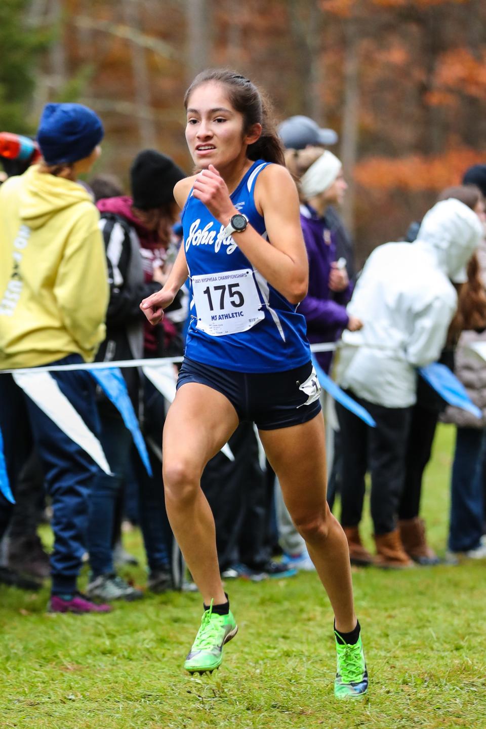 Amelie Guzman of John Jay-East Fishkill competed in the state cross country championships in November 2021.
