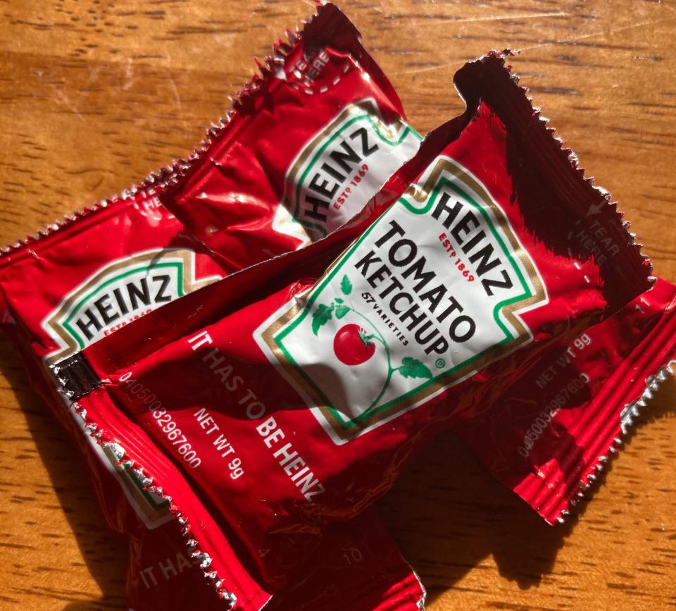There's a shortage of Heinz tomato ketchup packages.