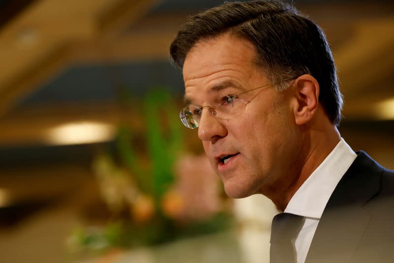 FILE PHOTO: Dutch Prime Minister Mark Rutte speaks about slavery