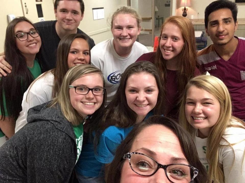 Blaize Madrid-Evans is pictured with fellow members of Interact, a high school community organization that performed volunteer work at various public service agencies in the Northland. Back row: Ashley Williams, Blaize Madrid-Evans. Middle row: McKenna McGuire, Caylie McKimens, Brianna Lewis, Arbaz Khan. Front row: Jordyn Beard, Alexis Frey, Devon Hampton. Sponsor: Stacey Sapp.