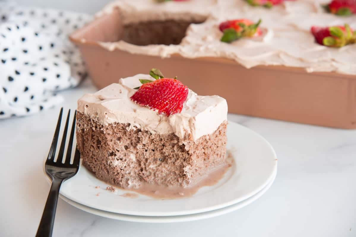 <p>Sense and Edibility</p><p>Make a Mother’s Day dessert that’s as unique as she is. This Chocolate Tres Leches Cake is a spin on the classic Latin American dessert. A fluffy sponge cake gets soaked in a malted chocolate milk bath and topped with a chocolate whipped cream.</p><p><strong>Get the recipe: <a href="https://senseandedibility.com/chocolate-tres-leches/" rel="nofollow noopener" target="_blank" data-ylk="slk:Chocolate Tres Leches Cake;elm:context_link;itc:0;sec:content-canvas" class="link rapid-noclick-resp">Chocolate Tres Leches Cake</a></strong></p>