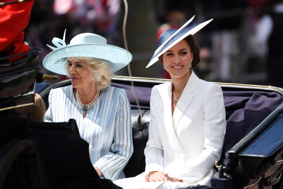 The royal siblings' mother Catherine, Duchess of Cambridge also joined them, along Camilla, Duchess of Cornwall. (Getty Images)