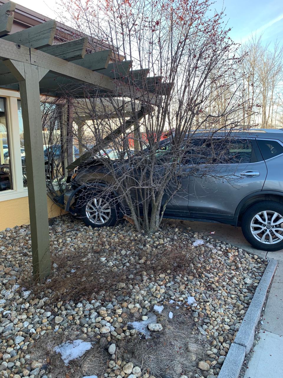A Dover woman accidentally drove into the Olive Garden restaurant in Newington, Sunday, March 12, 2023, sending one patron to the hospital.
