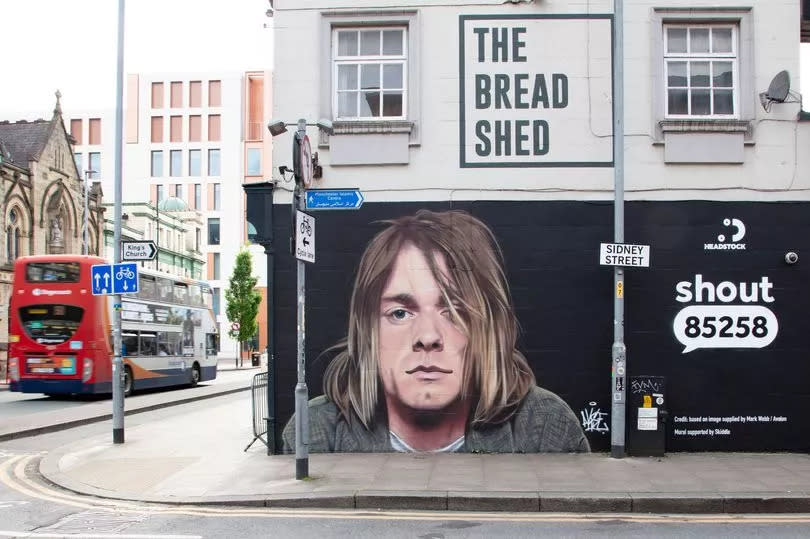 Kurt Cobain mural painted by Akse on the Bread Shed