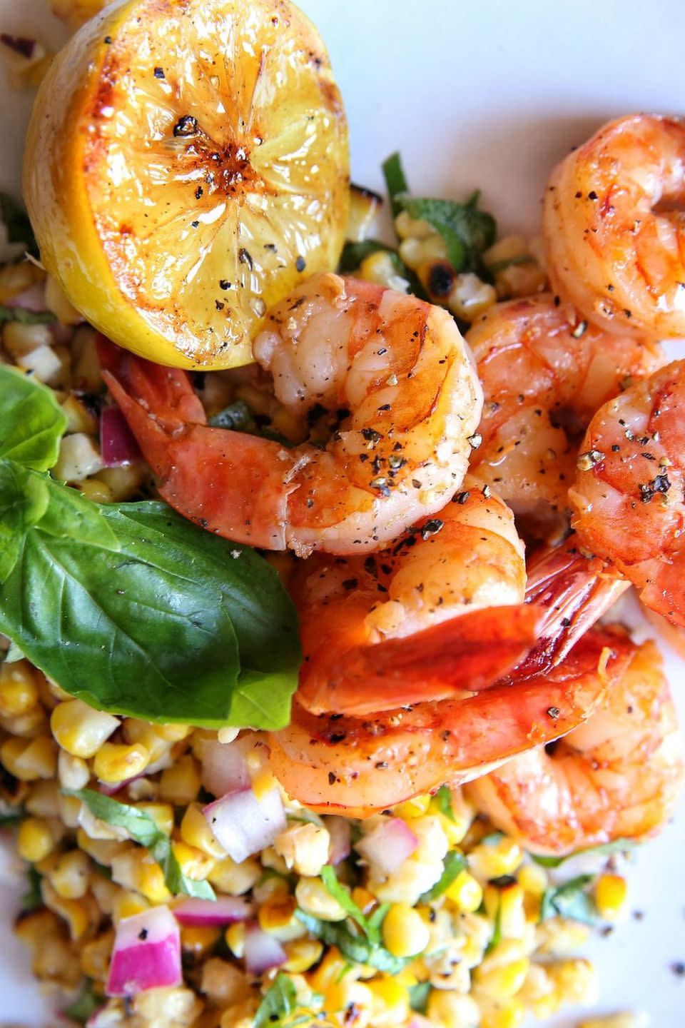 Lemon Shrimp with Basil-Corn Salad