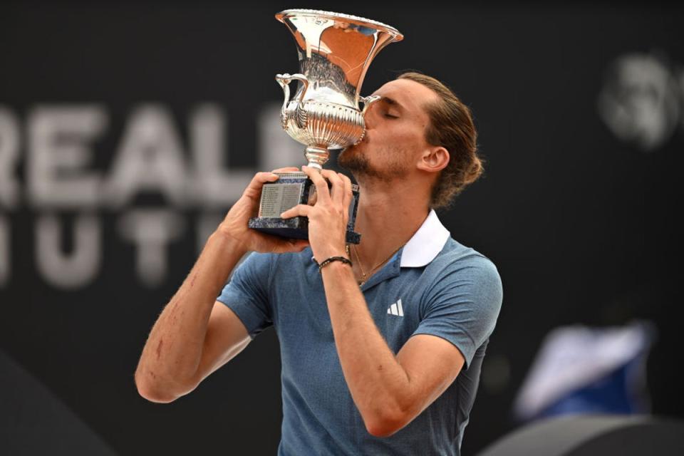 Alexander Zverev ganó el título de Roma y es aspirante a Roland Garros (Getty Images)