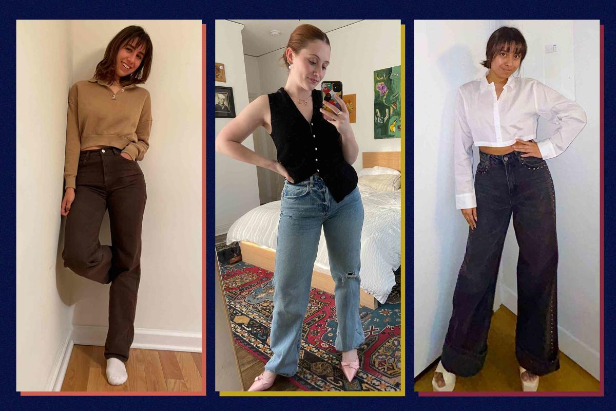 Katie Holmes' Trendy Denim Patchwork Jeans — Shop 8 Similar Styles