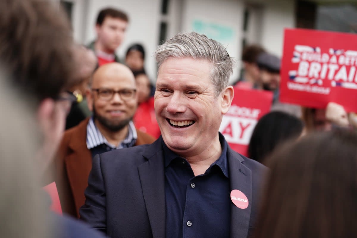 Labour Party leader Sir Keir Starmer with supporters (Jordan Pettitt/PA) (PA Wire)