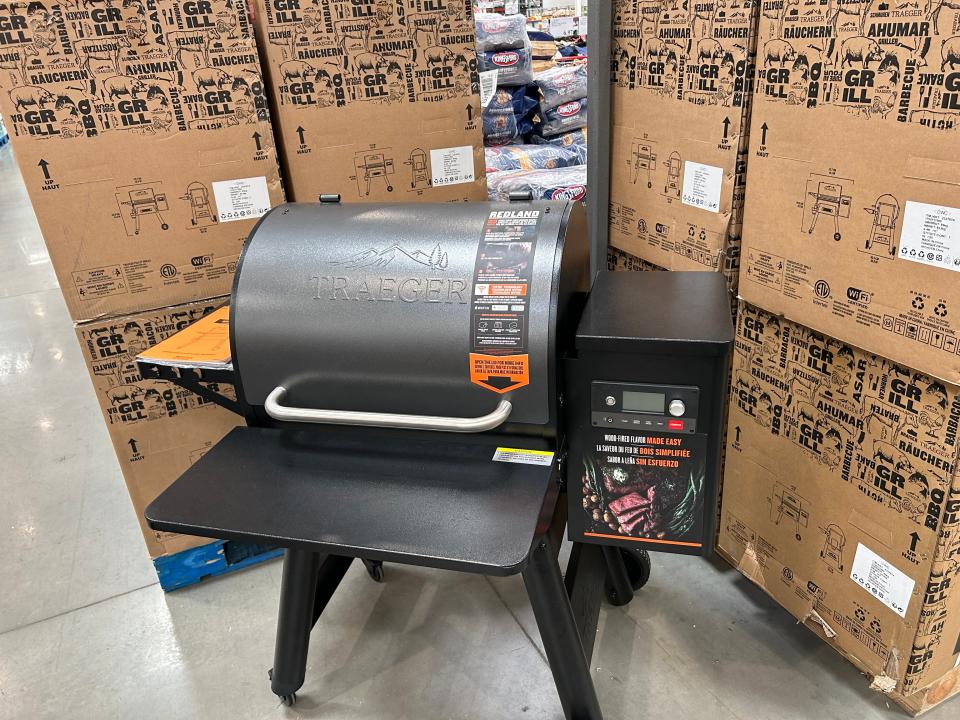 cooker surrounded by boxes in costco