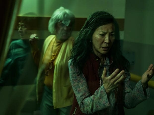 Ke Huy Quan, Jamie Lee Curtis and Michelle Yeoh in "Everything Everywhere All at Once"<p>A24</p>