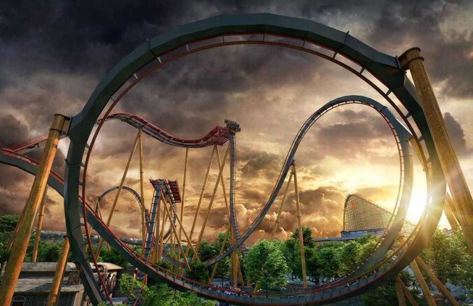 Dr. Diabolical’s Cliffhanger will debut next summer at Six Flags Fiesta Texas and will be the world’s steepest dive roller coaster.