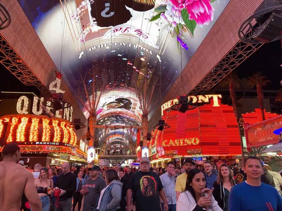 The Fremont Street Experience in downtown Las Vegas is a fun alternative to the Strip.