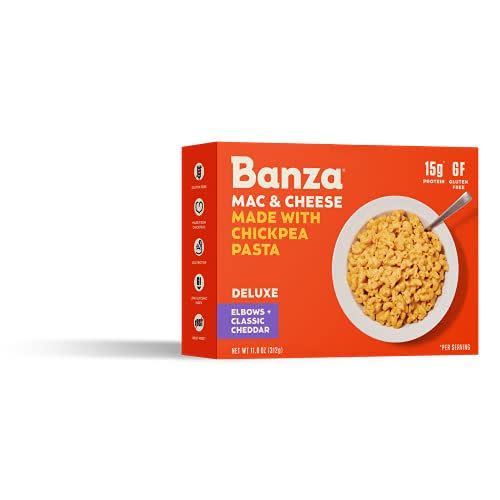 <p><strong>BANZA</strong></p><p>amazon.com</p><p><strong>$29.99</strong></p><p><a href="https://www.amazon.com/dp/B07GZ6B414?tag=syn-yahoo-20&ascsubtag=%5Bartid%7C2140.g.38005383%5Bsrc%7Cyahoo-us" rel="nofollow noopener" target="_blank" data-ylk="slk:Shop Now" class="link ">Shop Now</a></p><p>If you like comfort foods, but you’re gluten-free, these chickpea-based mac and cheese elbows are the way to go. The pack comes with a delicious cheese packet, so it's literally dinner in a box. </p><p><em>Per serving: 290 cal, 10 g fat (4 g sat fat), 37 g carb, 4 g sugar, 660 mg sodium, 5 g fiber, 15 g protein</em></p>
