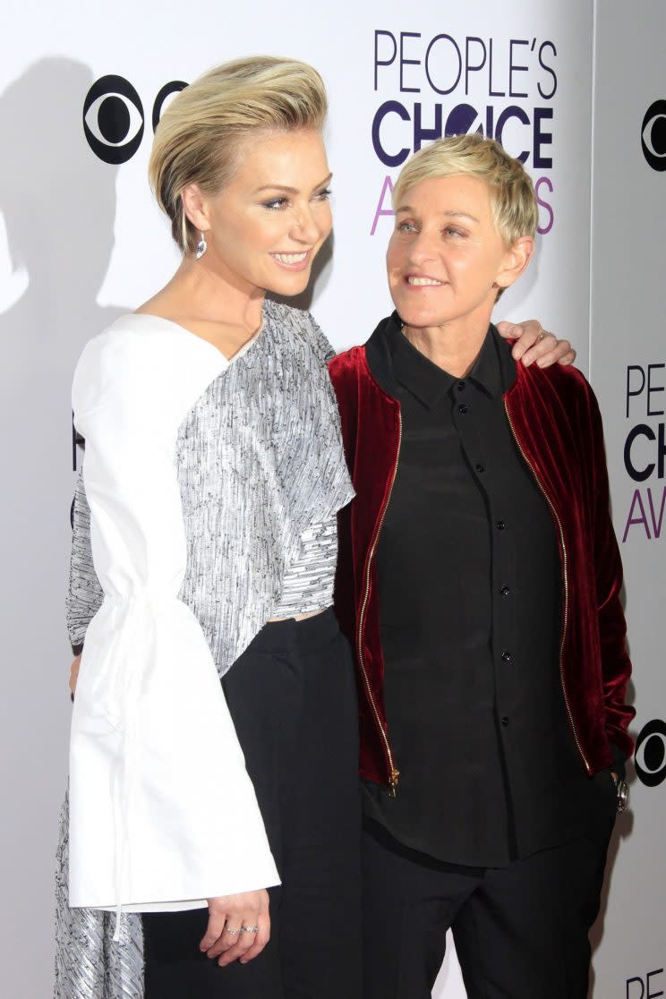 Ellen DeGeneres and Portia de Rossi at the People’s Choice Awards 2017. (Photo: Priscilla Grant/Everett Collection)