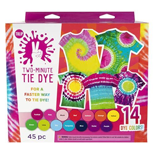 <p><strong>Tulip One-Step Tie-Dye Kit</strong></p><p>amazon.com</p><p><strong>$32.99</strong></p><p><a href="https://www.amazon.com/dp/B085291DG5?tag=syn-yahoo-20&ascsubtag=%5Bartid%7C10055.g.29553257%5Bsrc%7Cyahoo-us" rel="nofollow noopener" target="_blank" data-ylk="slk:Shop Now;elm:context_link;itc:0;sec:content-canvas" class="link ">Shop Now</a></p><p>Tie dye is still all the rage, and she'll love her tie-dyed fashions more when she gets to make them herself. And, to simplify the process, this kit offers <strong>a one-step, two-minute process</strong> — materials don't have to be soaked in soda ash before use. <em>No recommended age given</em></p>