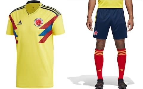 Colombia 2018 World Cup home kit - Credit: Adidas