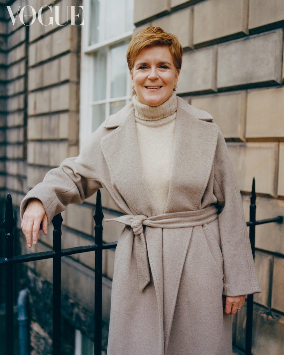 The First Minister looked flawless in a beige coat and cream turtleneck jumper (Charlotte Hadden)