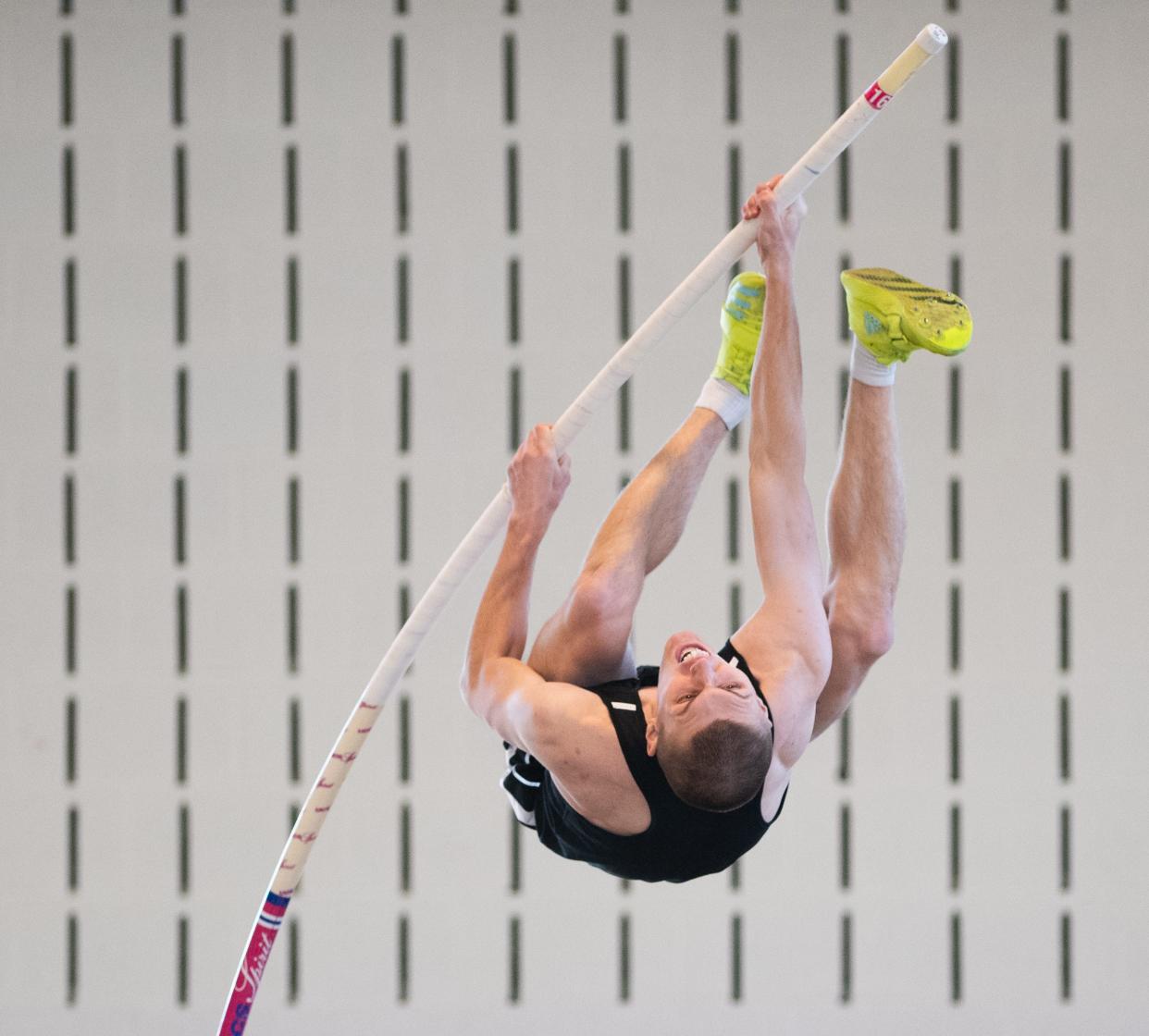 Dylan Garretson broke his own school record in the pole vault over the weekend.