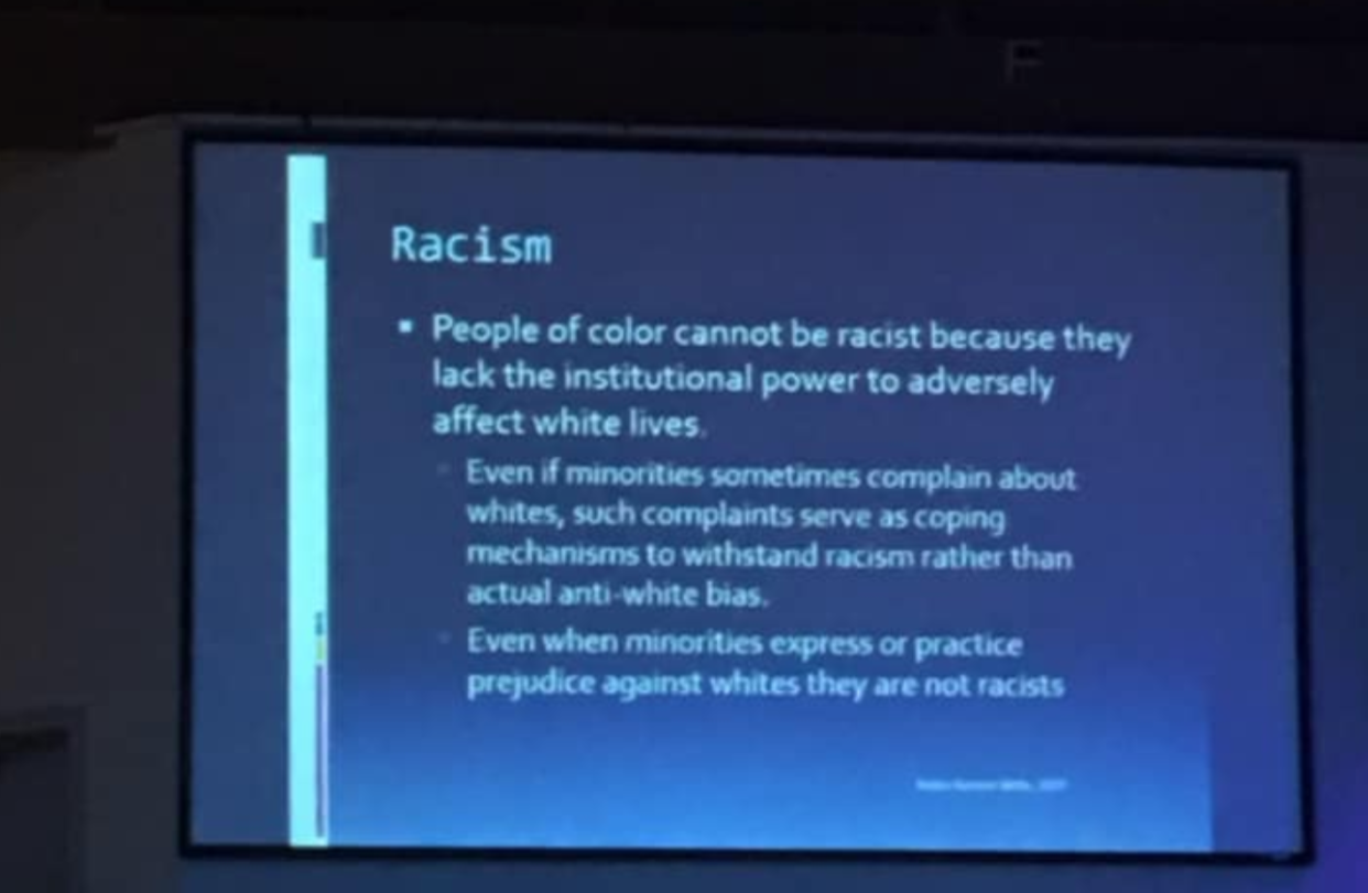 Slides from Hamilton County, Tennessee's in-service for teachers causes outrage for including "racism" and "white privilege," however, board representatives claim that the slides have been taken out of context. (Photo: Facebook) 