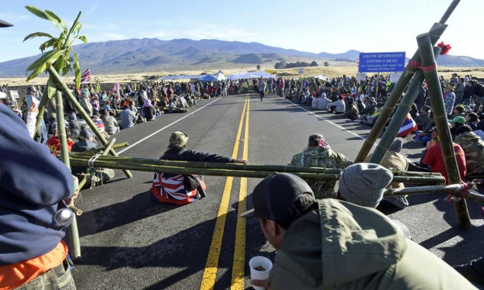 Protesters continue their vigil, on 19 July.