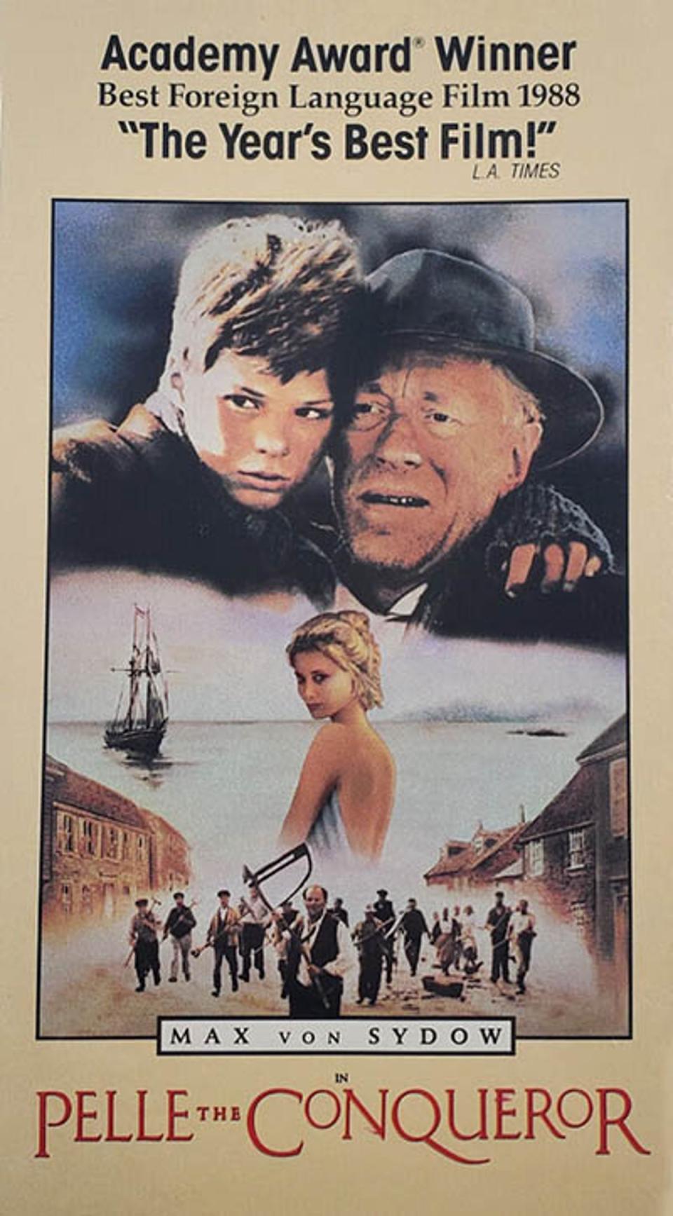 Nudity not really included: The US poster for ‘Pelle the Conqueror’, complete with semi-nude woman (Miramax Films)