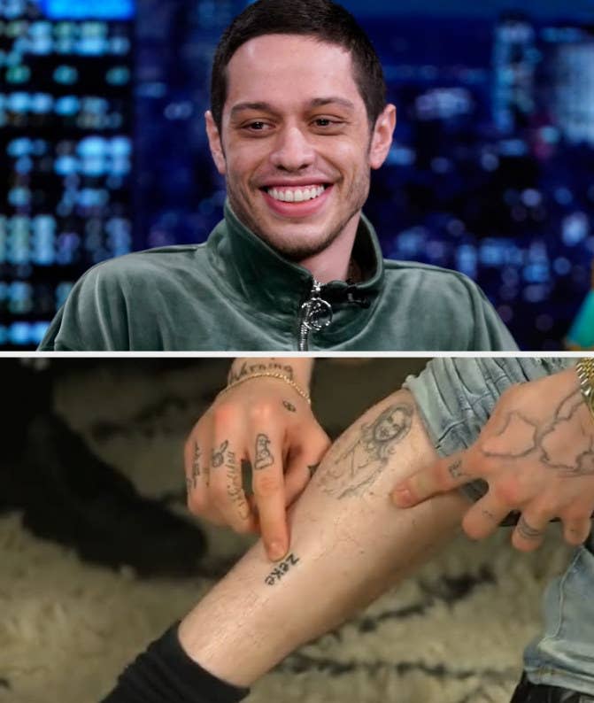 Closeup of Pete Davidson's tattoo