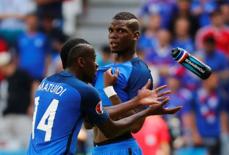 Football Soccer - France v Republic of Ireland - EURO 2016 - Round of 16 - Stade de Lyon, Lyon, France - 26/6/16 France's Paul Pogba and Blaise Matuidi REUTERS/Kai Pfaffenbach Livepic