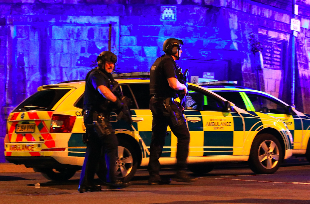 Armed police at Manchester Arena following the attack in 2017. (PA)