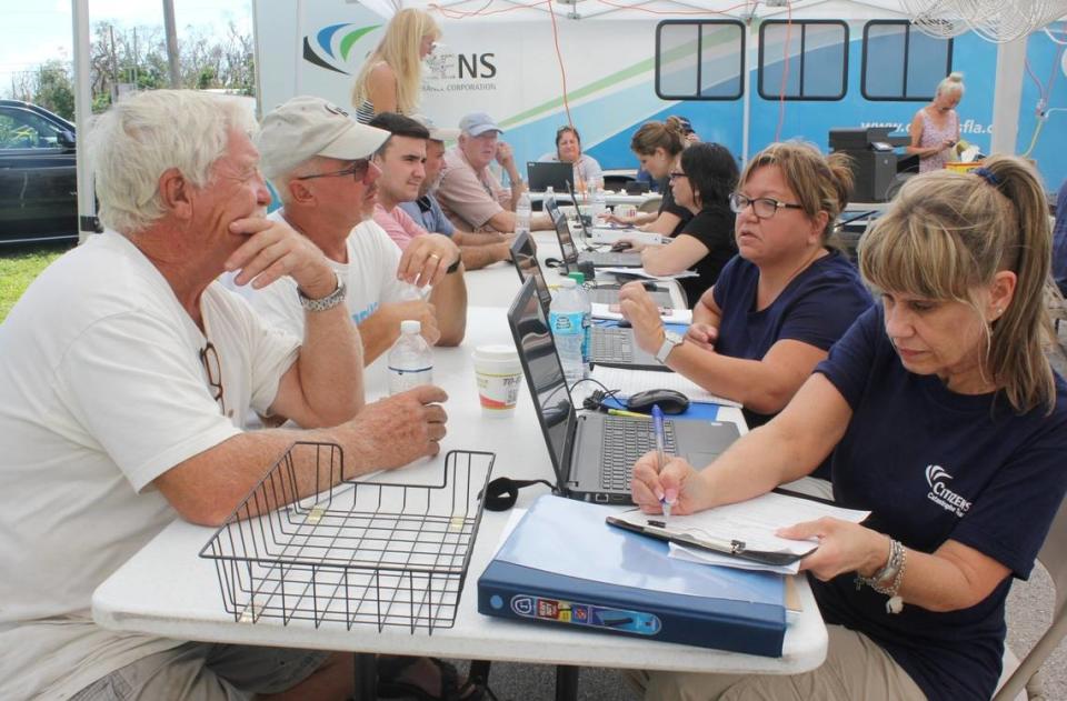 State-backed Citizens Property Insurance representatives meet with residents of the Florida Keys following 2017’s Hurricane Irma.