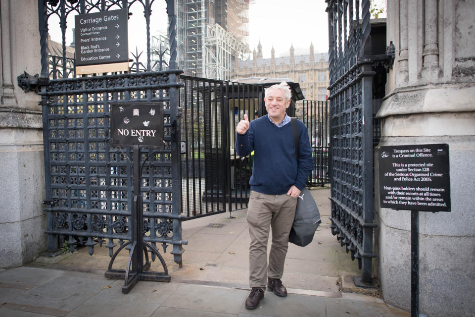 John Bercow pictured at Parliamenton his last day as Speaker of the House of Commons