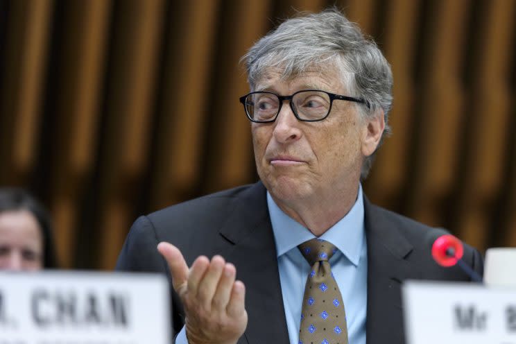 Bill Gates encouraged Theresa May to keep up the 0.7% commitment (AP)