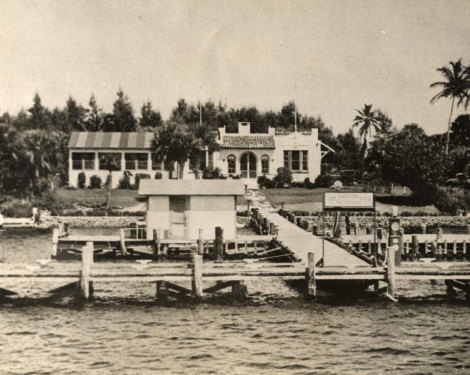 The Sailfish Club, as viewed from Lake Worth in 1935.