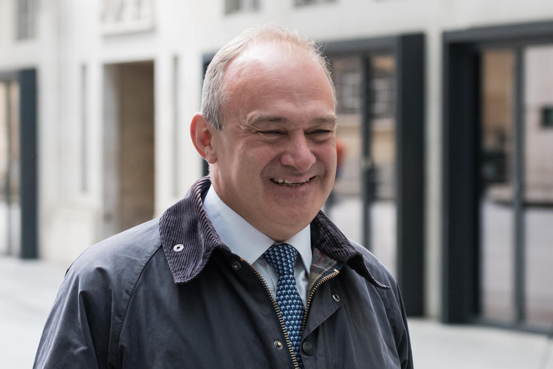 LONDON, UNITED KINGDOM - JUNE 16, 2024: Liberal Democrats leader Sir Ed Davey arrives at the BBC Broadcasting House to attend the Sunday with Laura Kuenssberg show in London, United Kingdom on June 16, 2024. (Photo credit should read Wiktor Szymanowicz/Future Publishing via Getty Images)