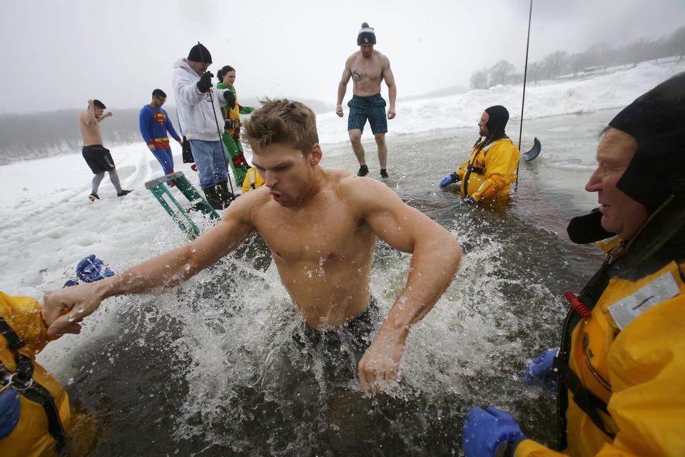 Olympics Iowa held the annual Warren County Polar Plunge in 2019 at Lake Ahquabi.