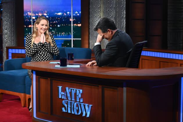 Lawrence joked with Stephen Colbert in December that she had 