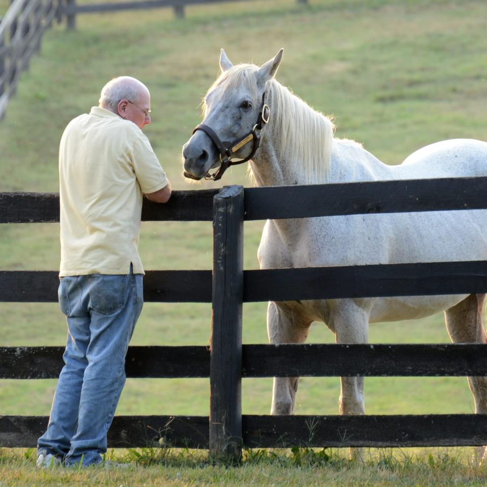 Old Friends founder Michael Blowen with Silver Charm.