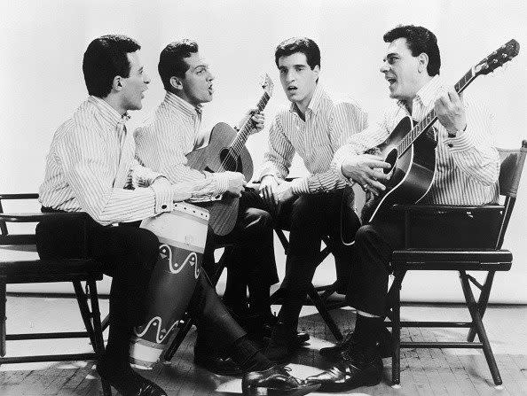 The Four Seasons, circa 1963. Left to right: Frankie Valli, Tommy DeVito, Bob Gaudio and Nick Massi  - Archive Photos: 2006 Getty Images