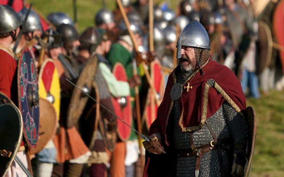 A re-enactor playing the part of King Harold Godwinson (Gareth Fuller/PA) (PA Wire)