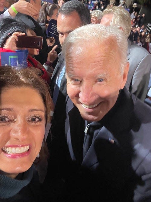 Voter with President Biden