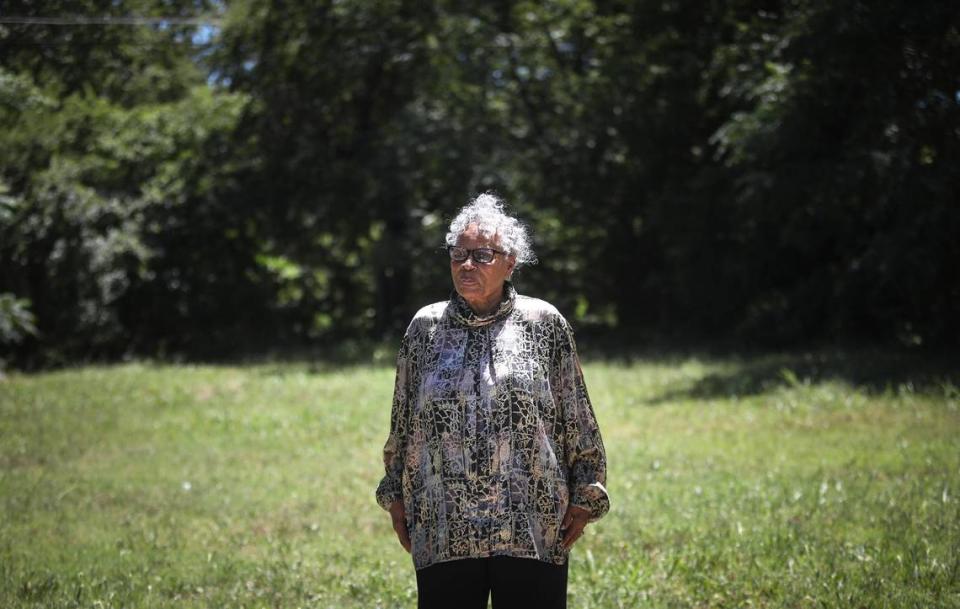 In 2020, Opal Lee stood in front of the East Annie Street lot where white rioters attacked, invaded and burned her family’s home in 1939. Amanda McCoy/amccoy@star-telegram.com