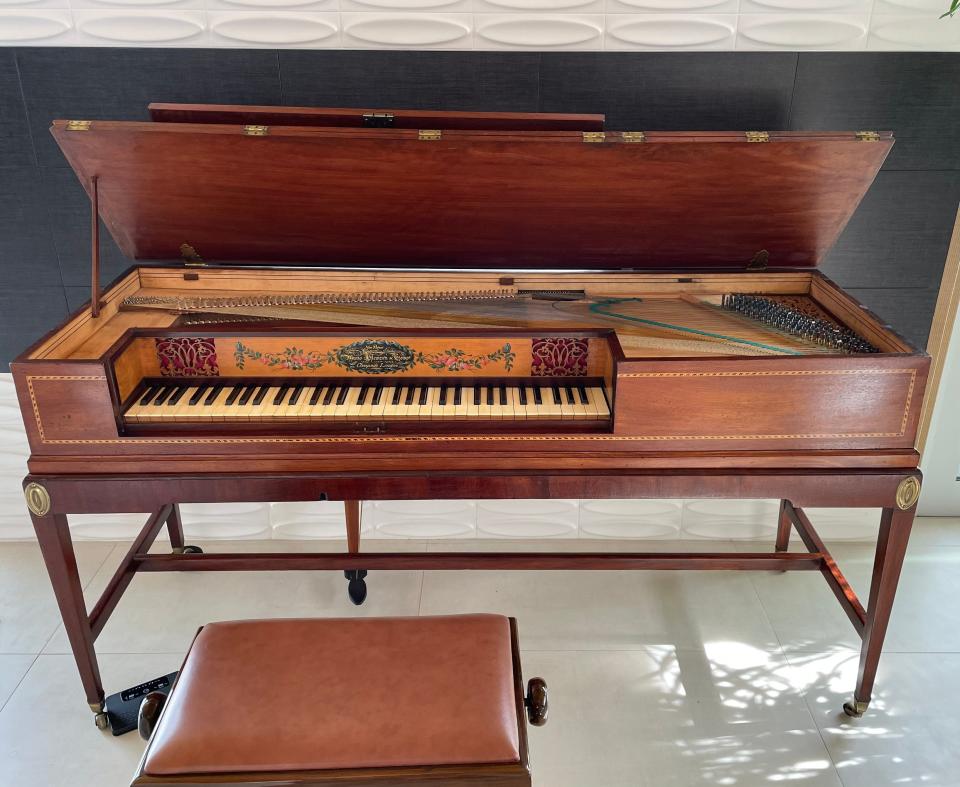 Dr. Charles Metz found an 1806 English Square Piano in an antique shop in Santa Barbara.