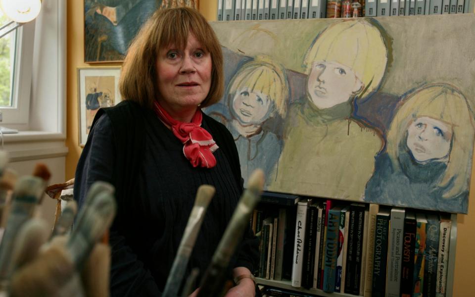  Charlotte Johnson-Wahl, artist, at her home and studio in Notting Hill, west London - Credit: Julian Simmonds 