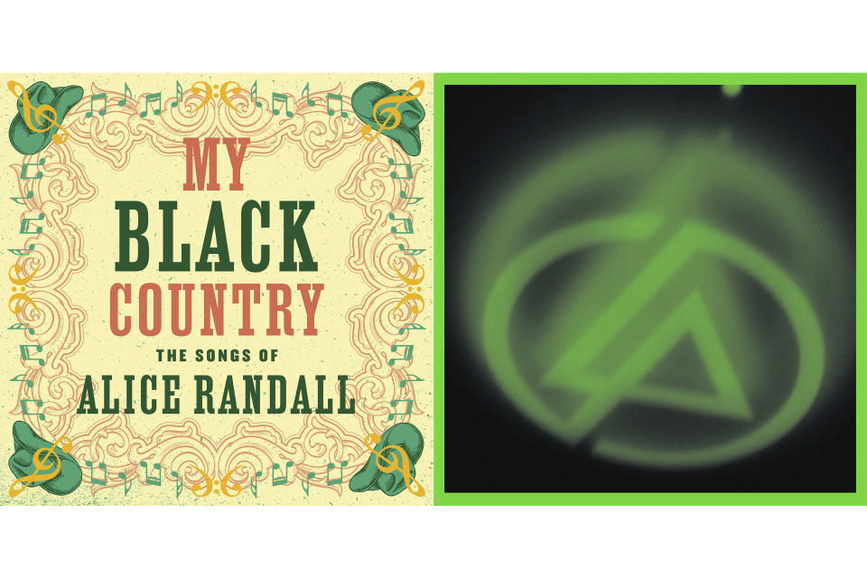 This combination of album covers shows "My Black Country: The Songs of Alice Randall," left, and “Papercuts (Singles Collection 2000 – 2003)" by Linkin Park. (Oh Boy via AP, left, and Warner Music via AP)